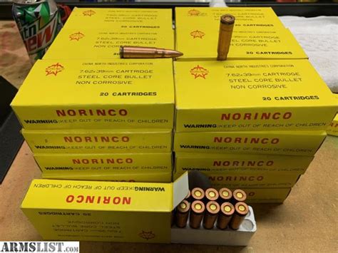 norinco 7.62x39 yellow box steel core ammo on the armslist|norinco 762x39 ammo.